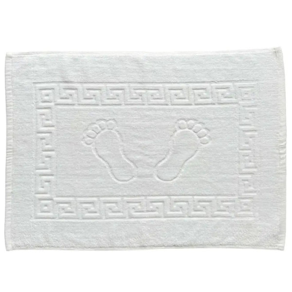 Prosop Covoras de Baie Greek | 700 GSM | Bumbac Alb | 50×70 cm