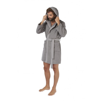 Halat de Baie Swell Gri cu Glugă – Bumbac 100% Ultra-Moale