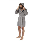 Halat de Baie Swell Gri cu Glugă – Bumbac 100% Ultra-Moale